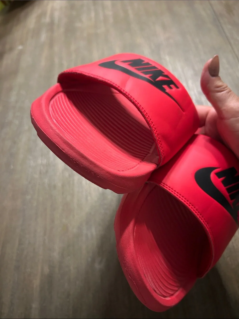 Nike Victori One Foam Slide Red Black Men's Size 12, Like New.